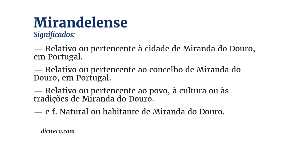Significado de mirandelense