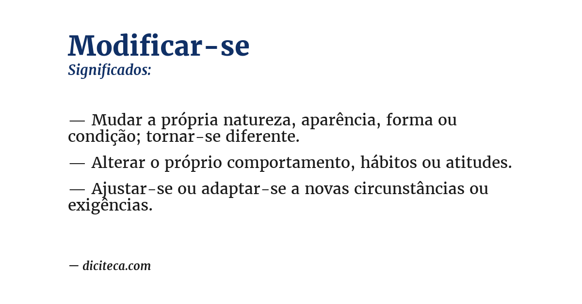 Significado de modificar-se