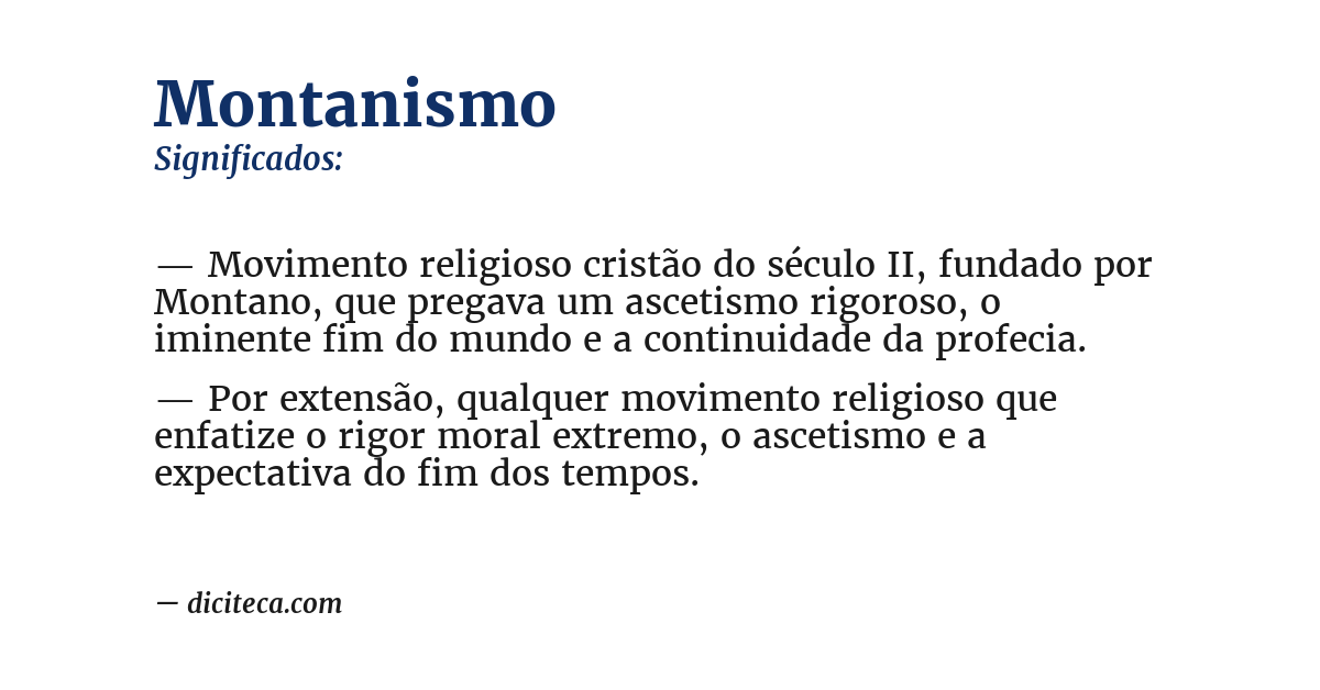 Significado de montanismo