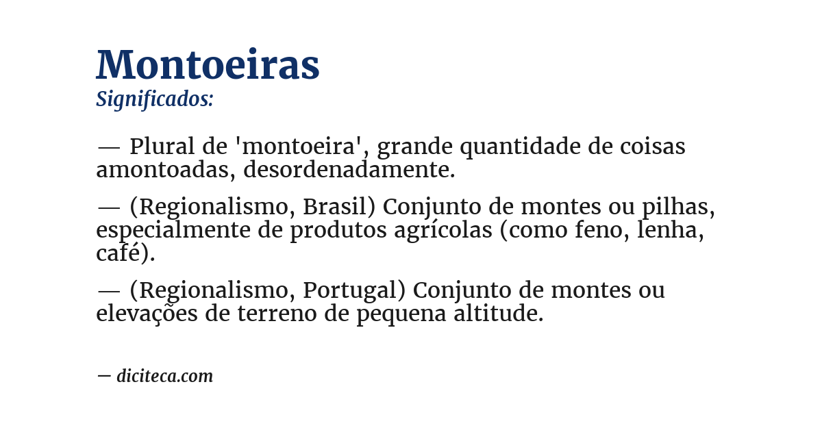 Significado de montoeiras