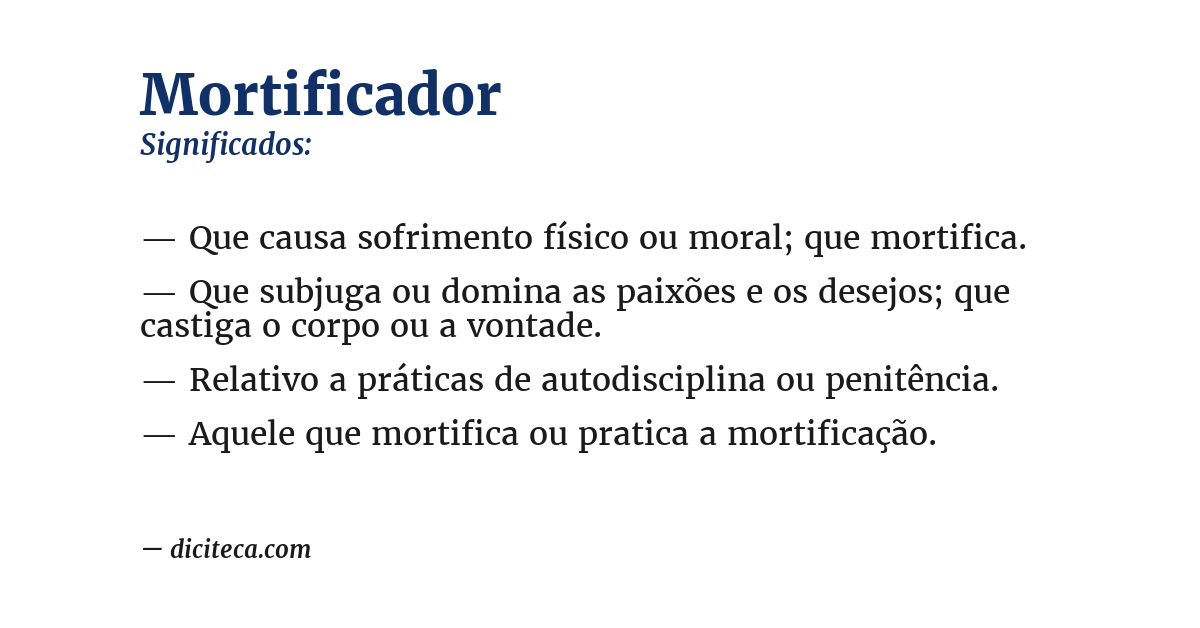 Significado de mortificador