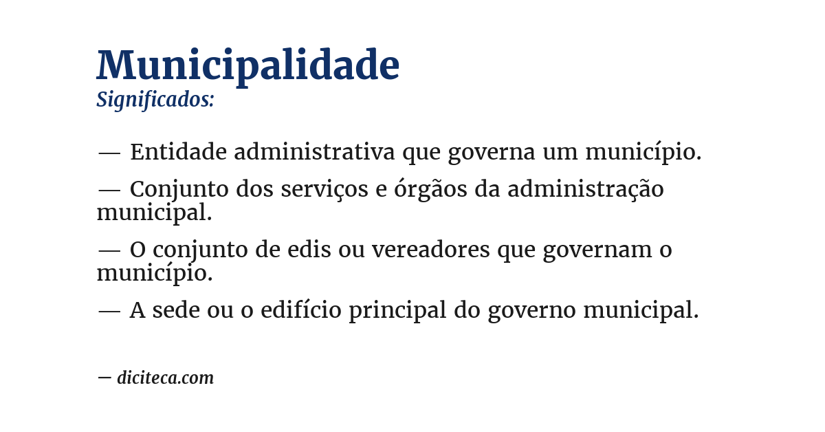 Significado de municipalidade