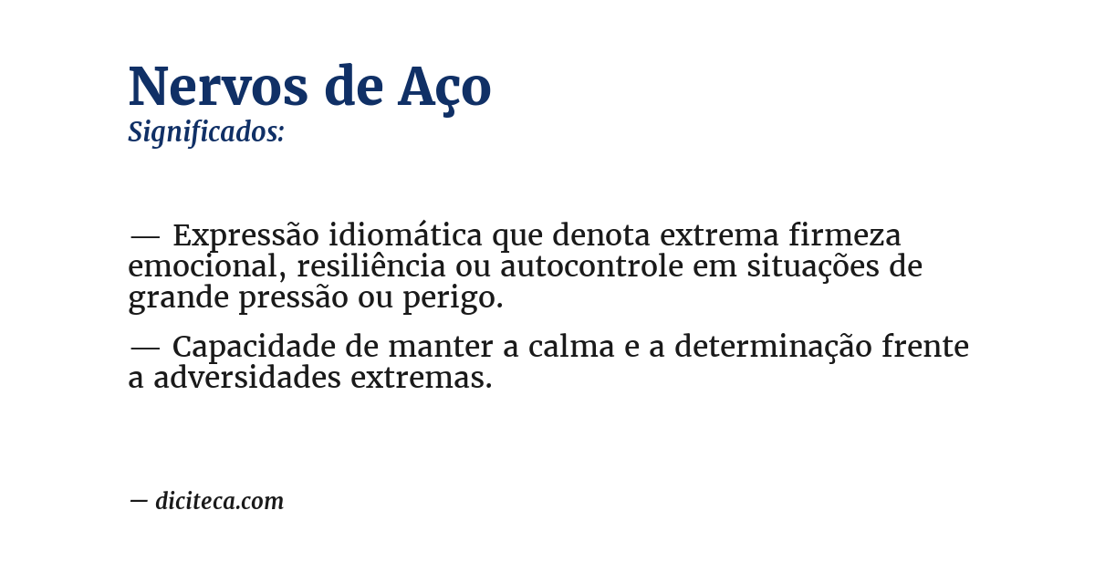 Significado de nervos de aço