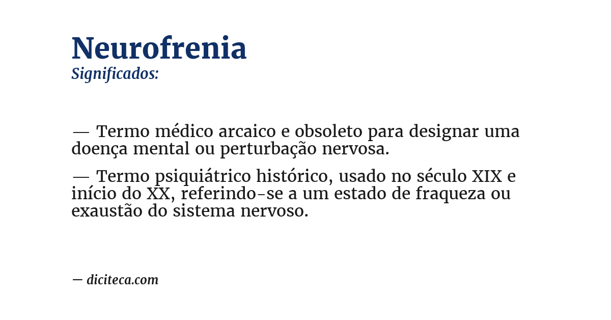 Significado de neurofrenia