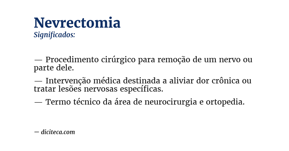 Significado de nevrectomia