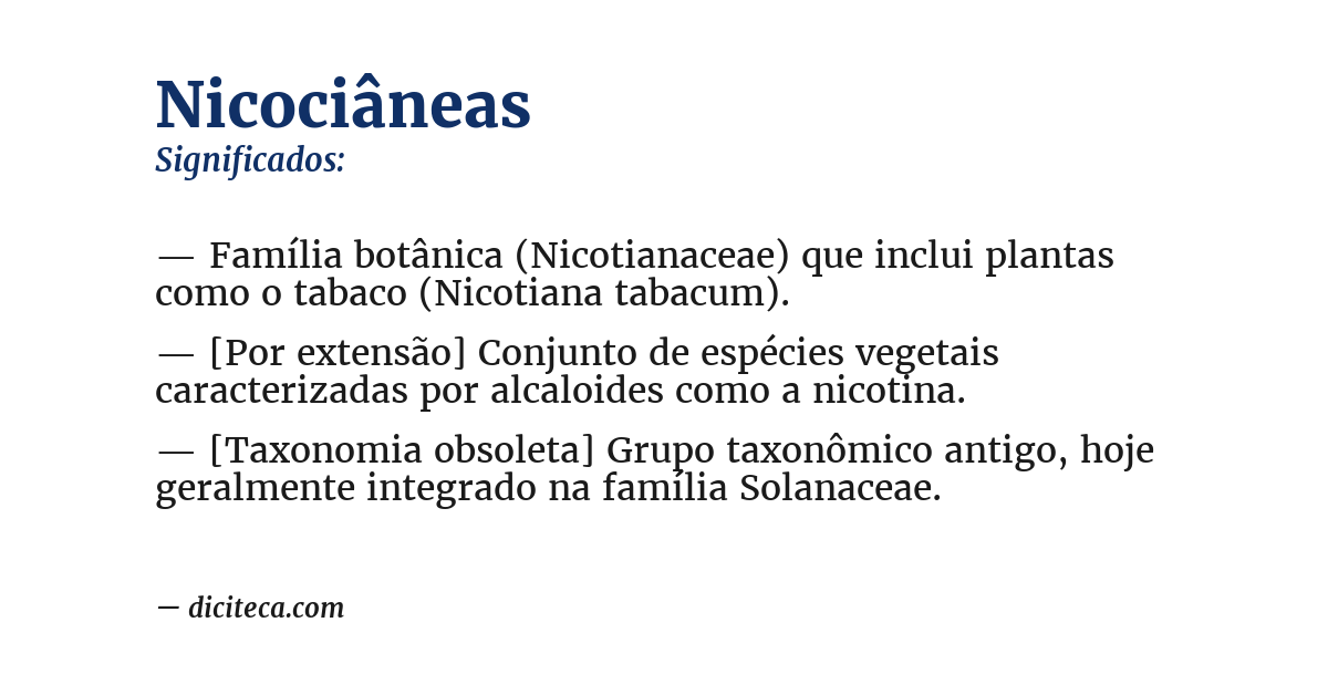 Significado de nicociâneas