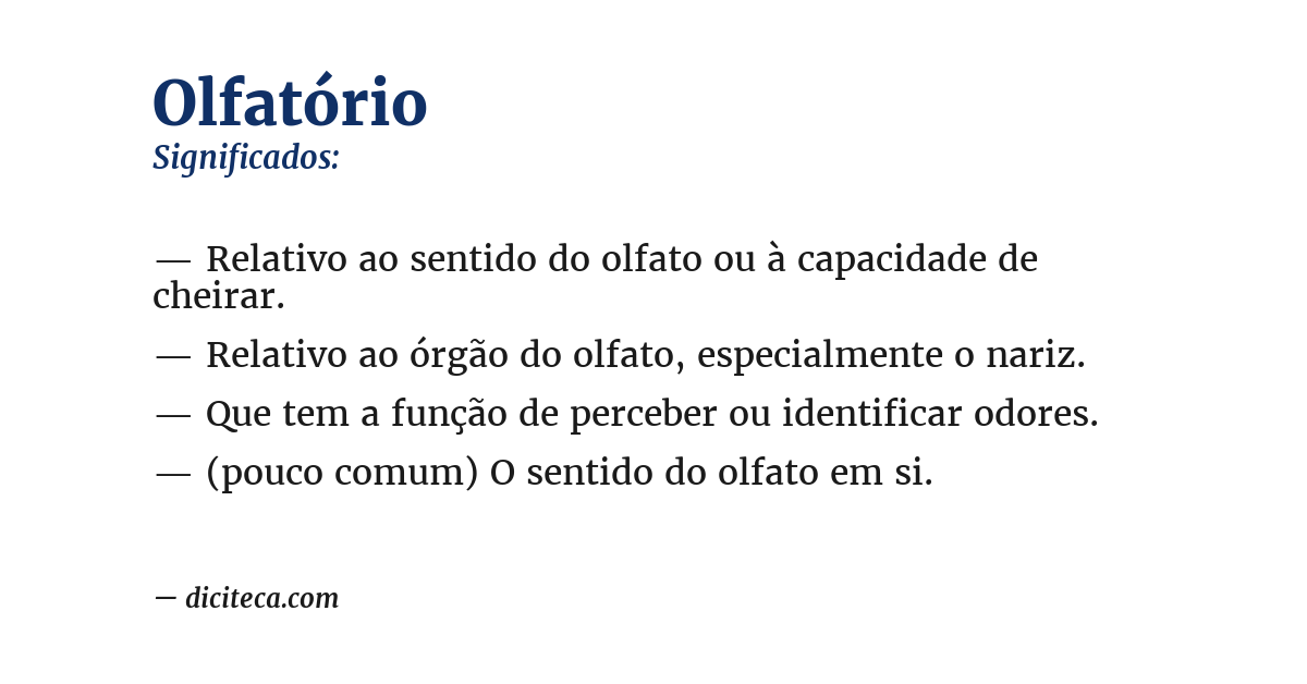 Significado de olfatório