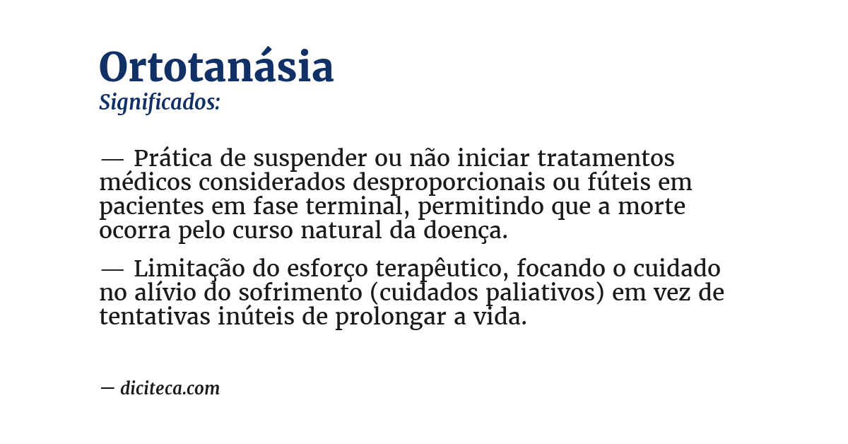 Significado de ortotanásia