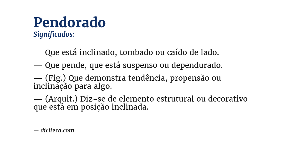 Significado de pendorado