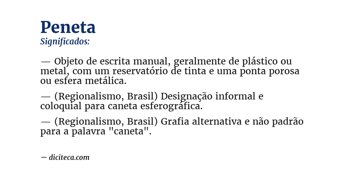 Significado de peneta