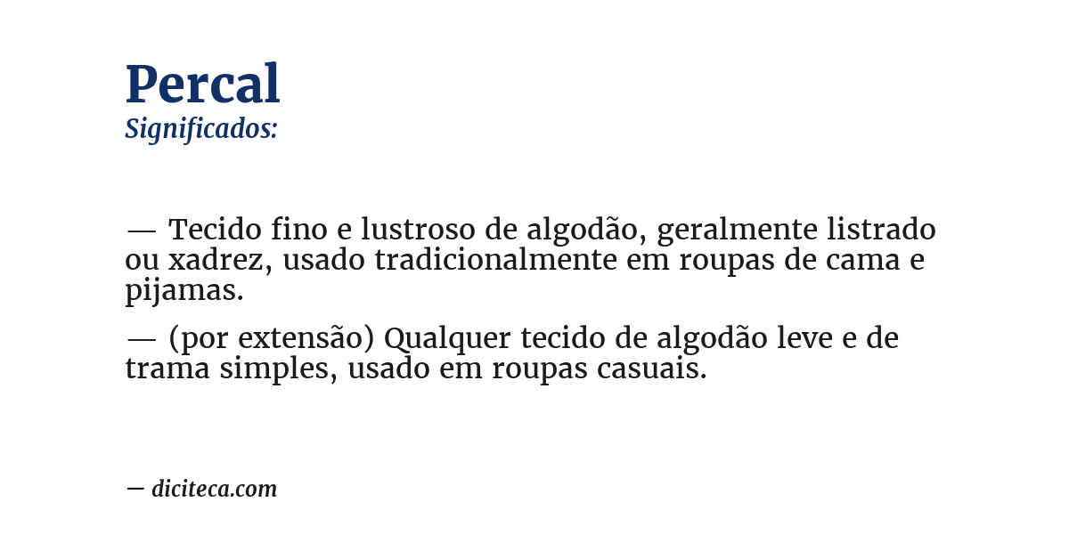 Significado de percal