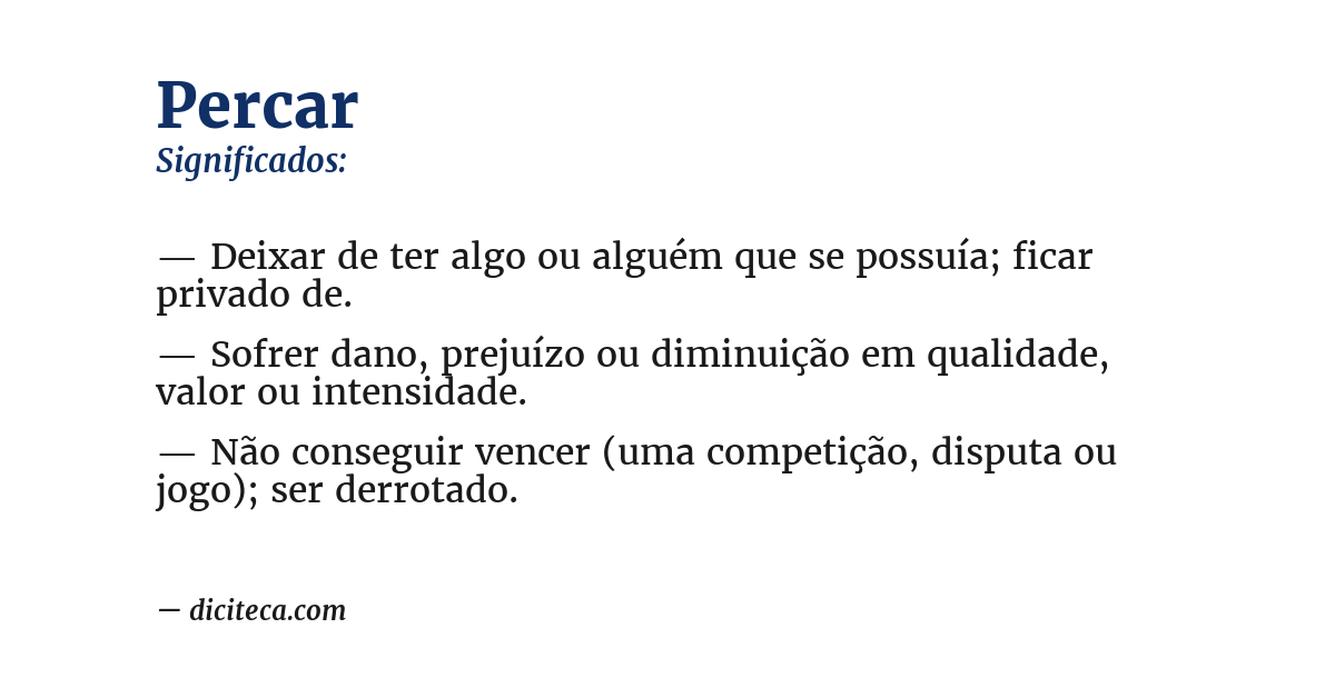 Significado de percar