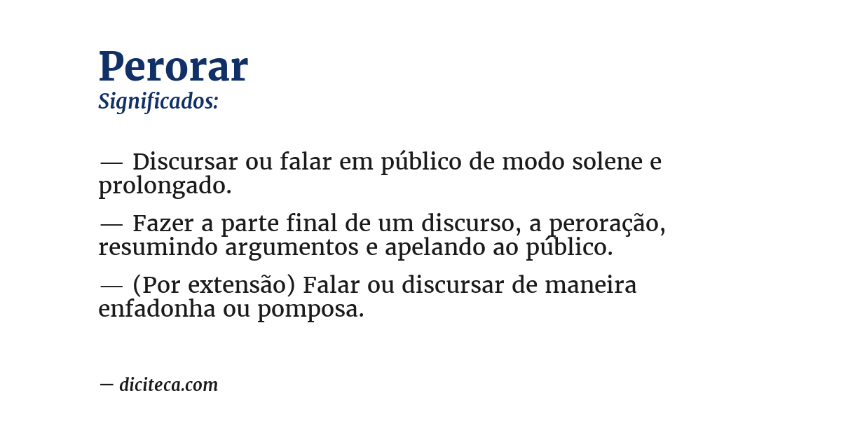 Significado de perorar