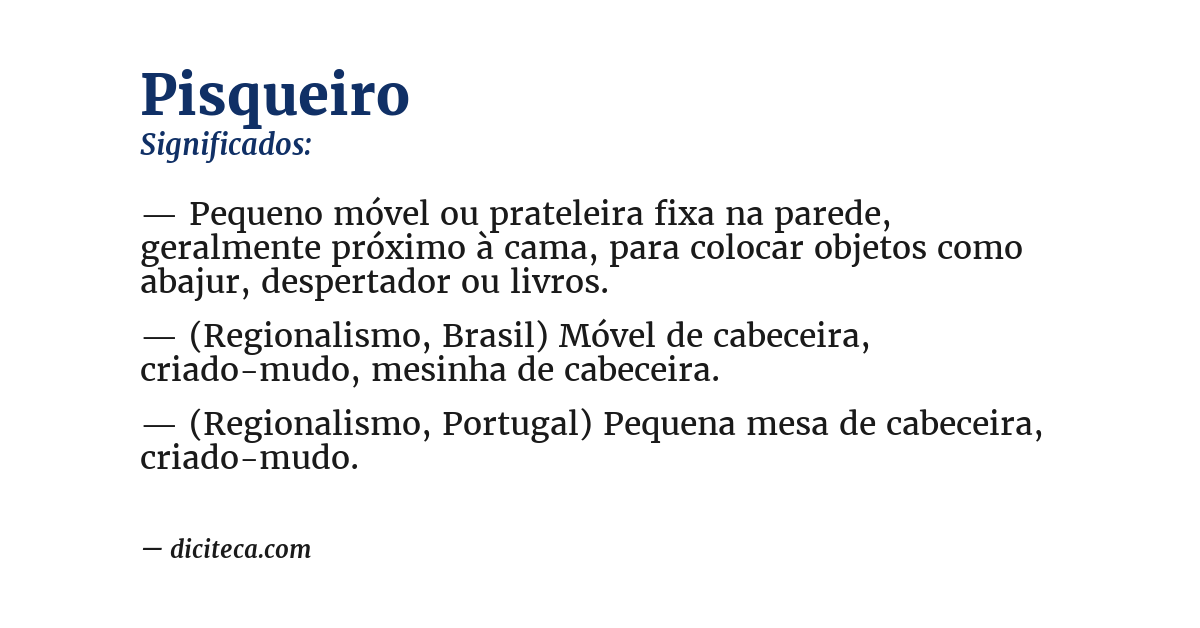 Significado de pisqueiro