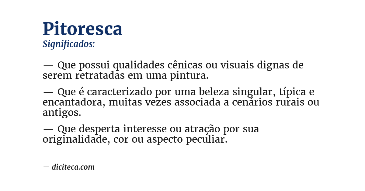 Significado de pitoresca
