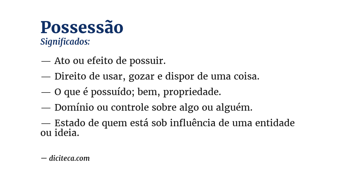Significado de possessão