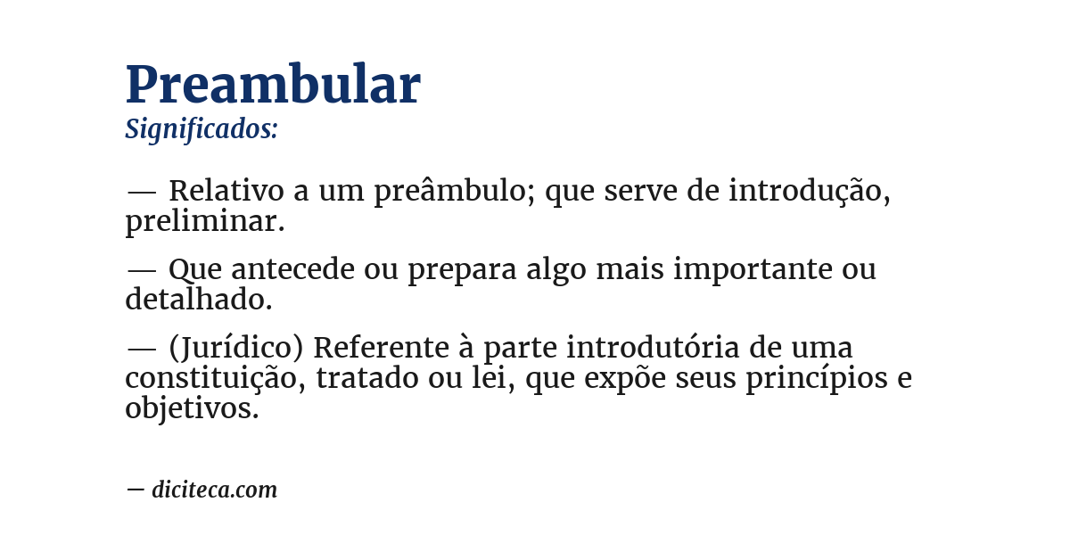 Significado de preambular