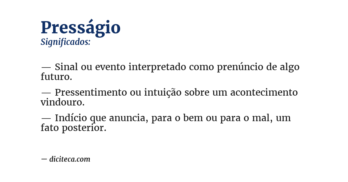Significado de presságio