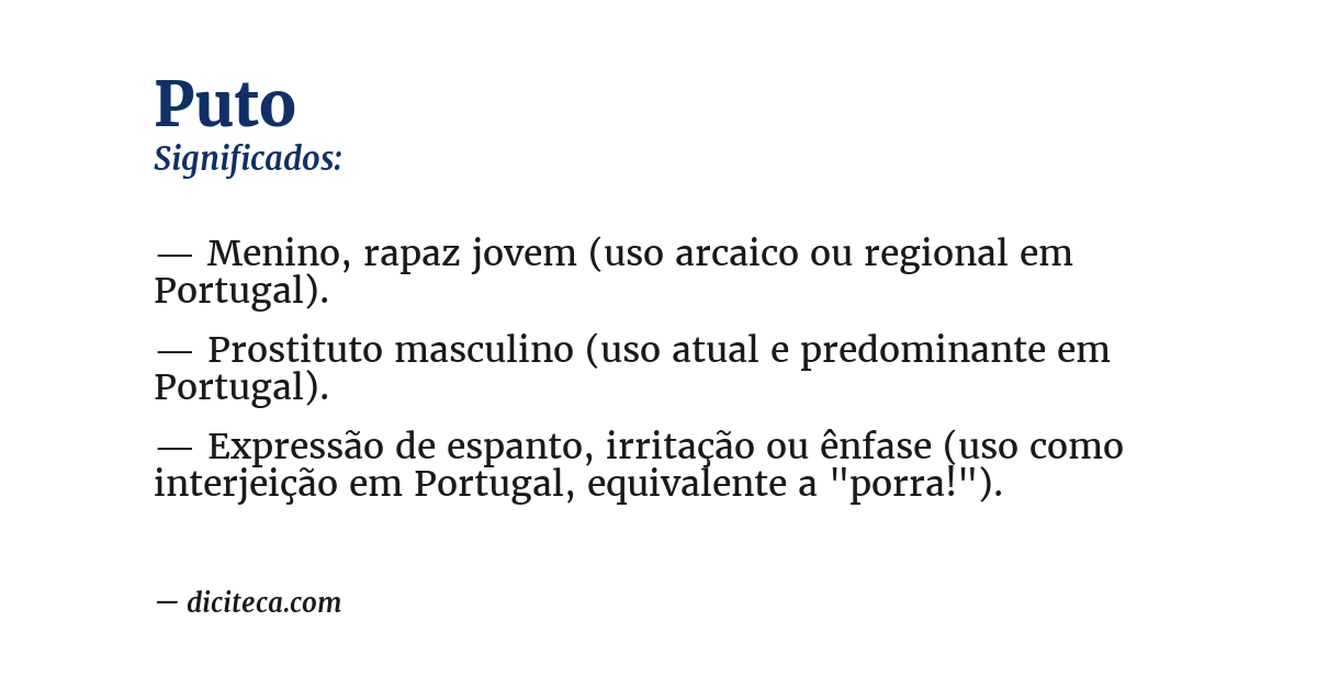 Significado de puto