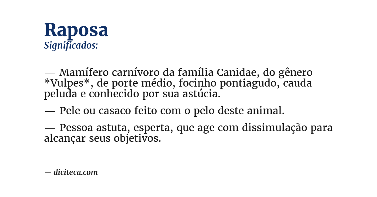 Significado de raposa