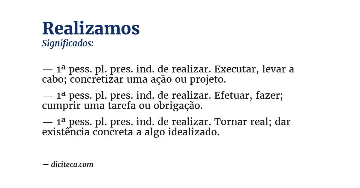 Significado de realizamos