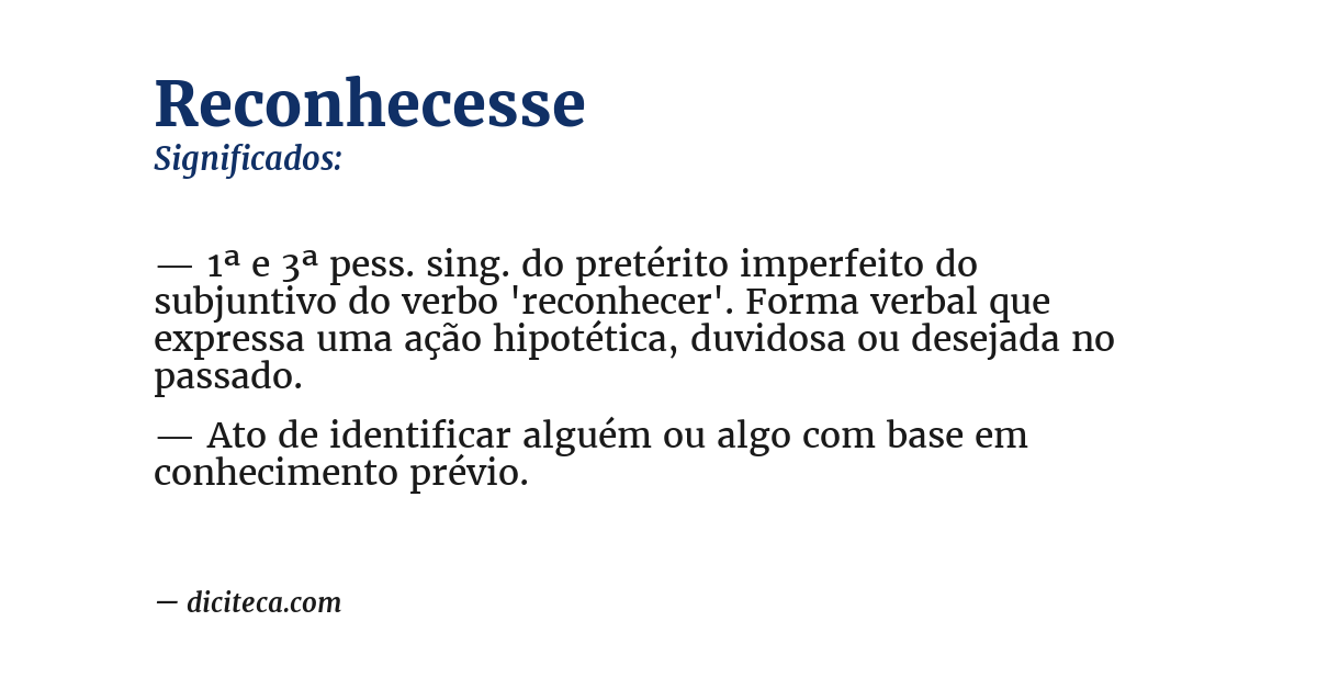 Significado de reconhecesse