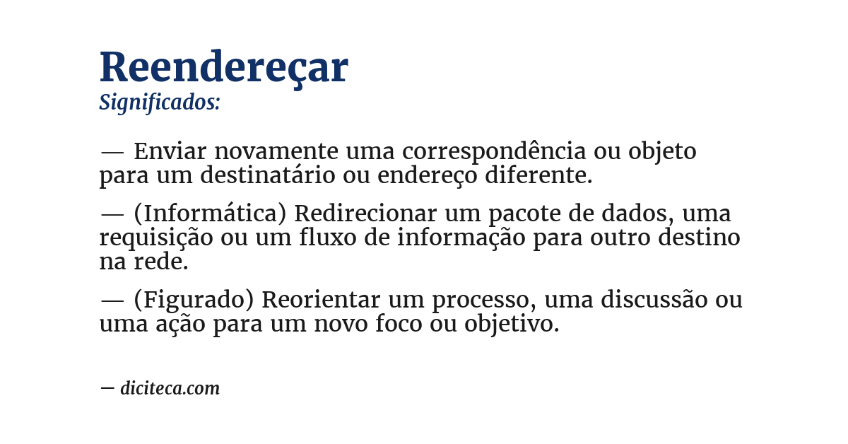 Significado de reendereçar