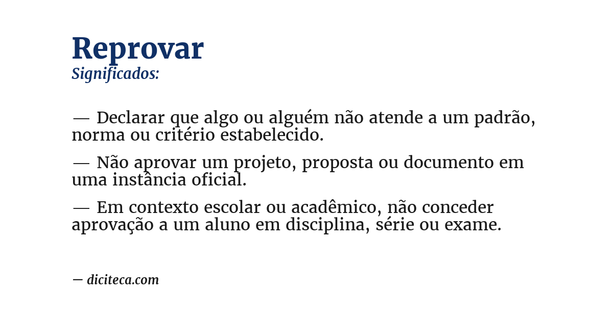 Significado de reprovar