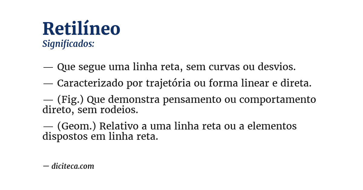 Significado de retilíneo