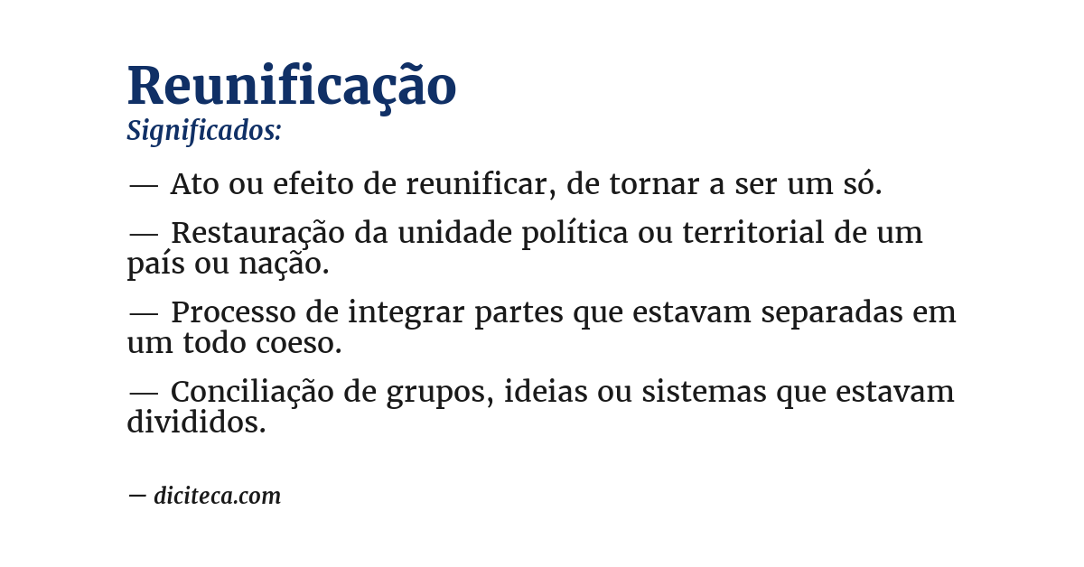 Significado de reunificação
