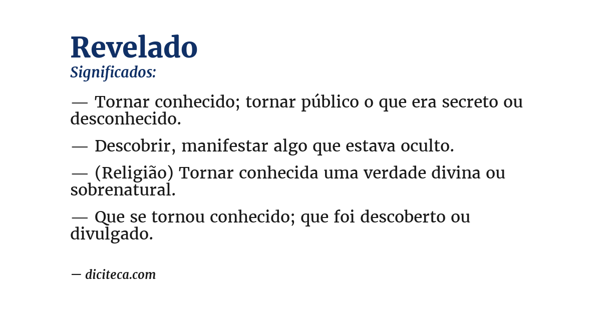 Significado de revelado