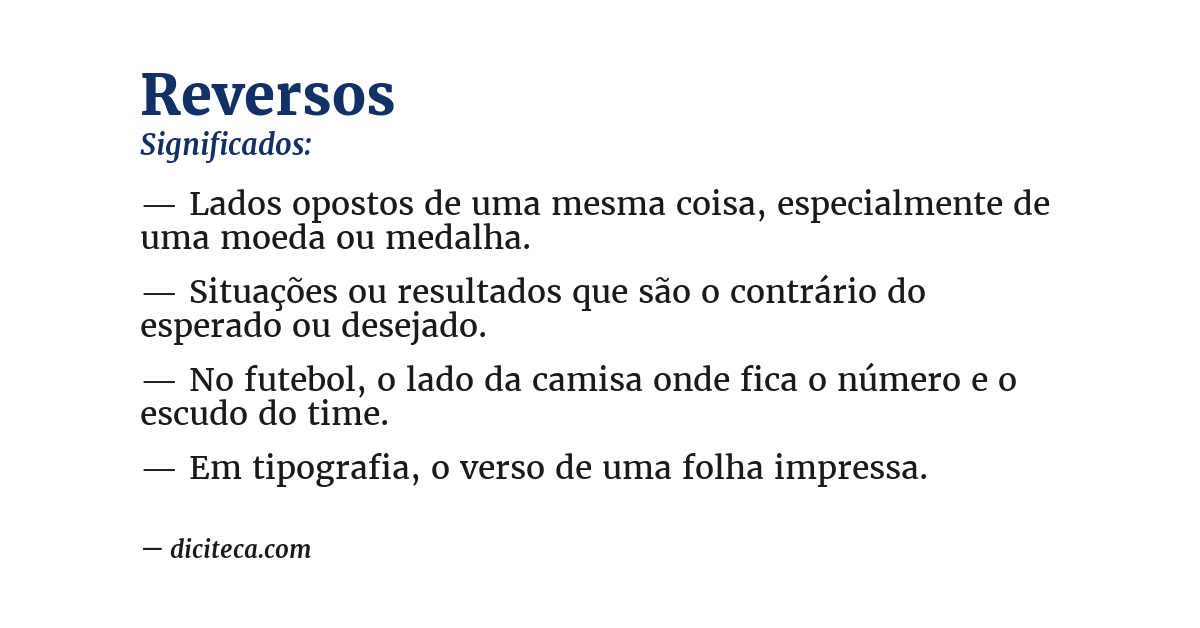 Significado de reversos