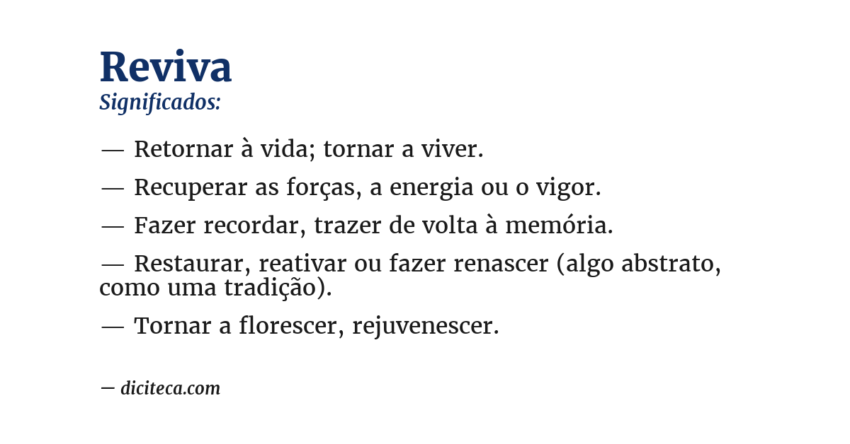 Significado de reviva
