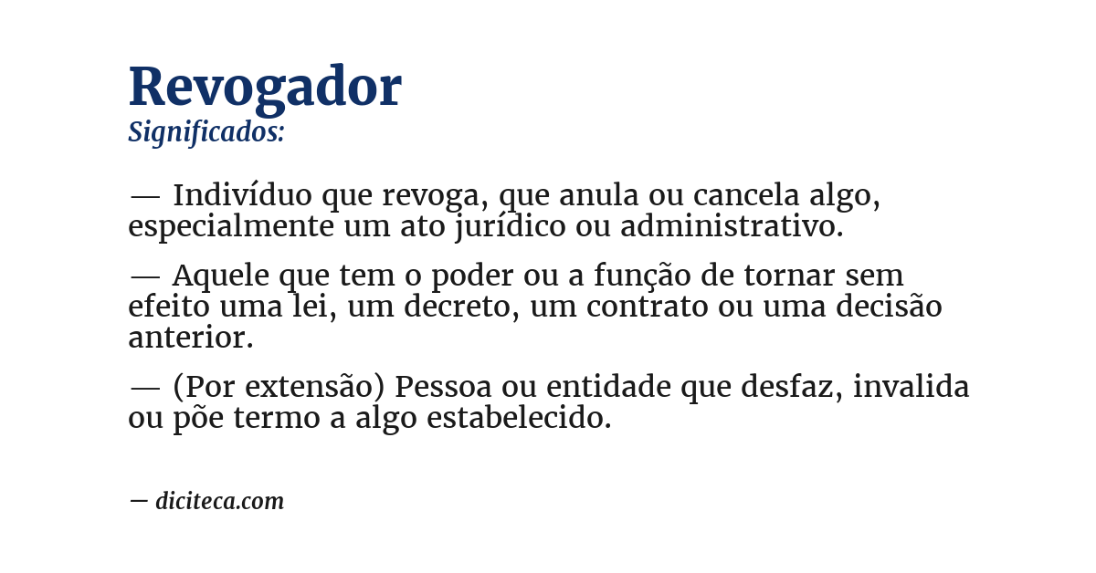 Significado de revogador