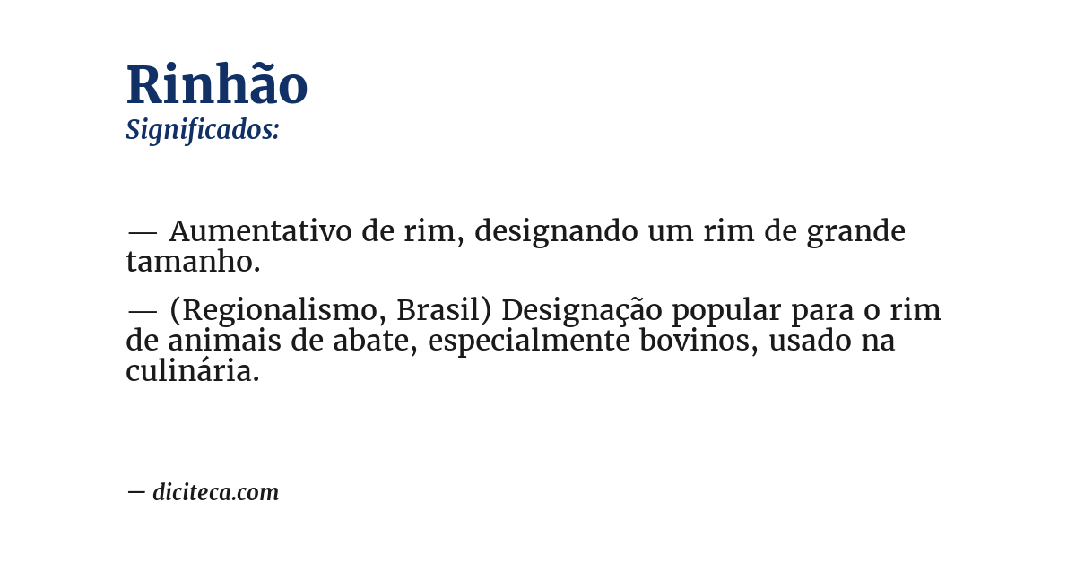 Significado de rinhão