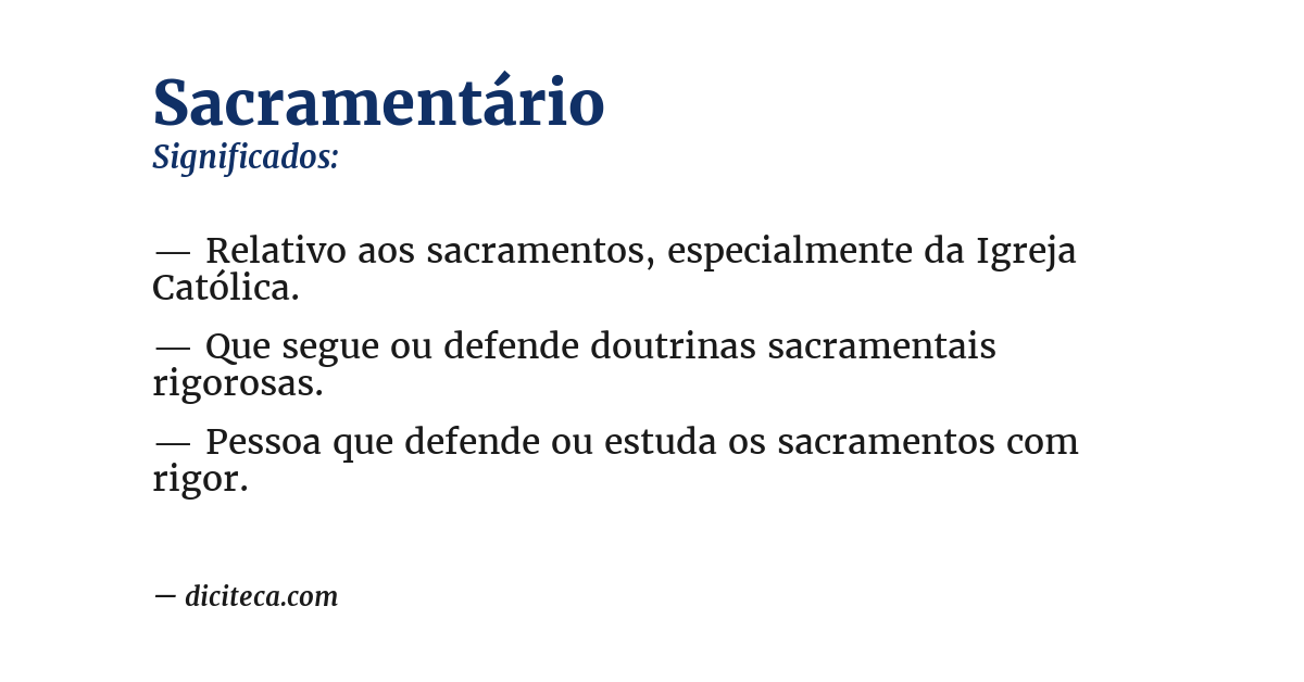 Significado de sacramentário