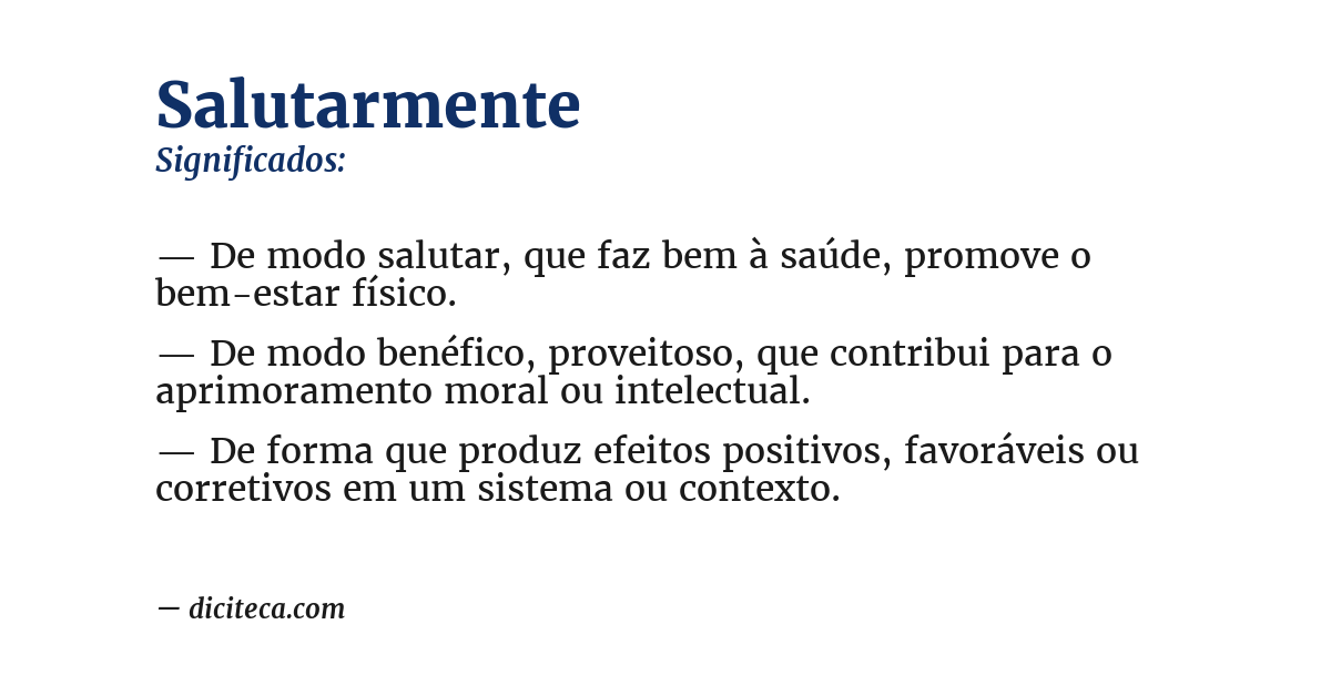Significado de salutarmente