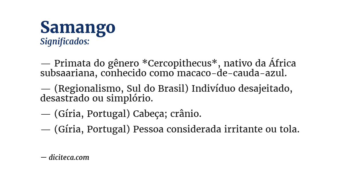 Significado de samango
