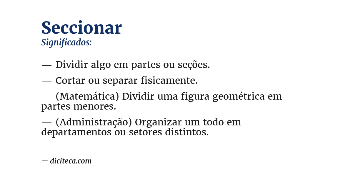 Significado de seccionar