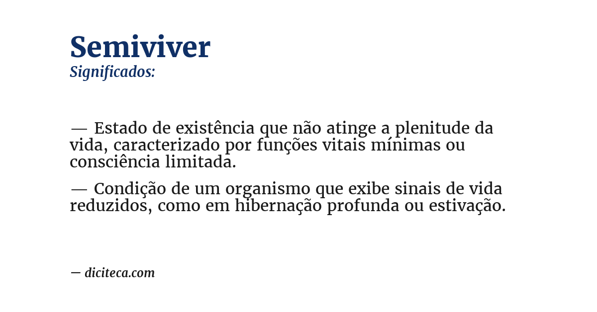 Significado de semiviver