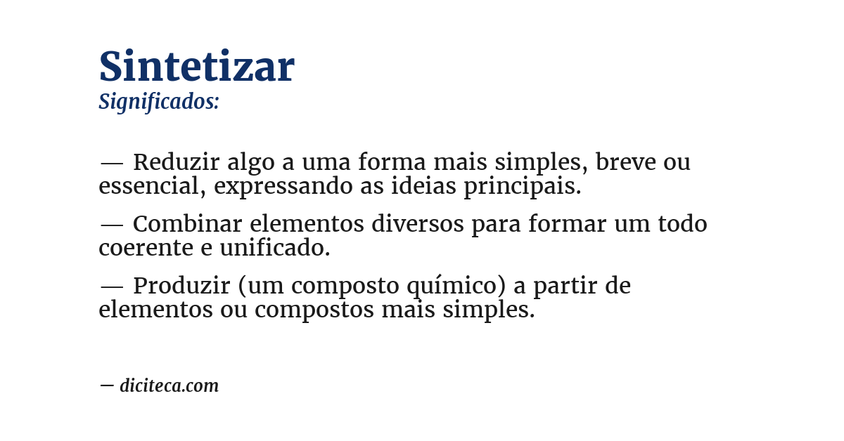 Significado de sintetizar