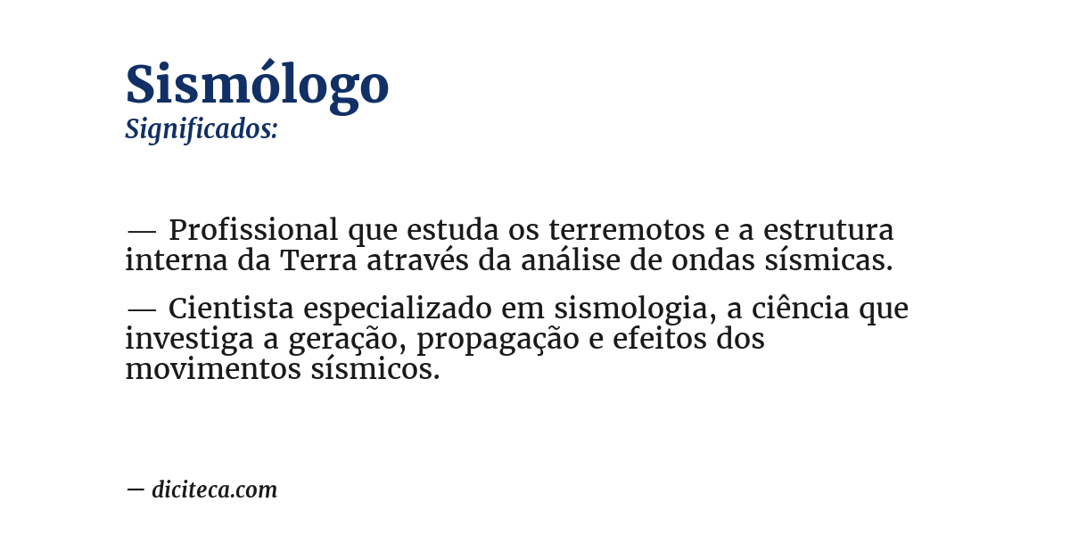 Significado de sismólogo