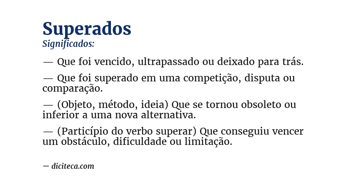 Significado de superados