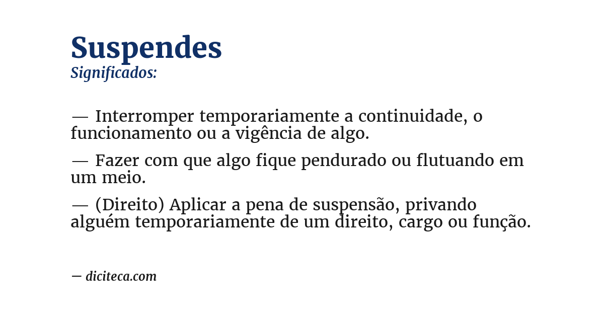 Significado de suspendes