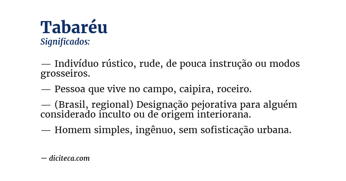 Significado de tabaréu