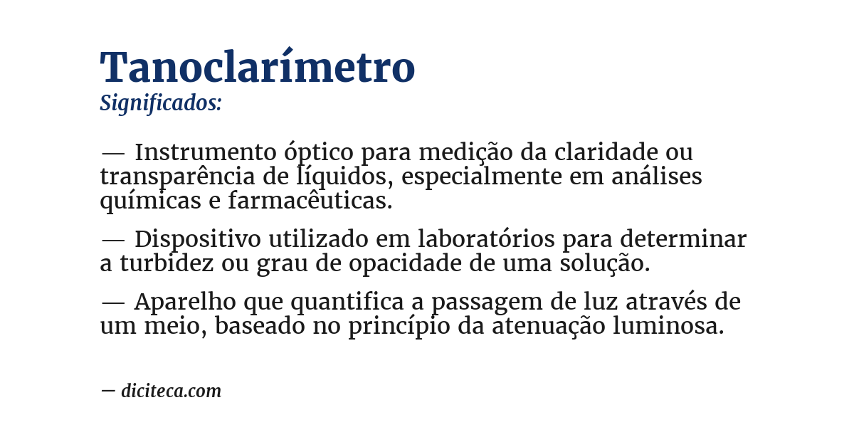Significado de tanoclarímetro