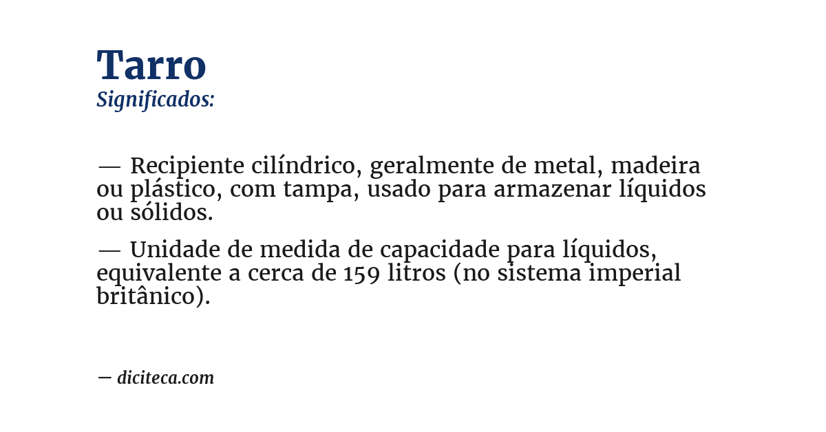 Significado de tarro
