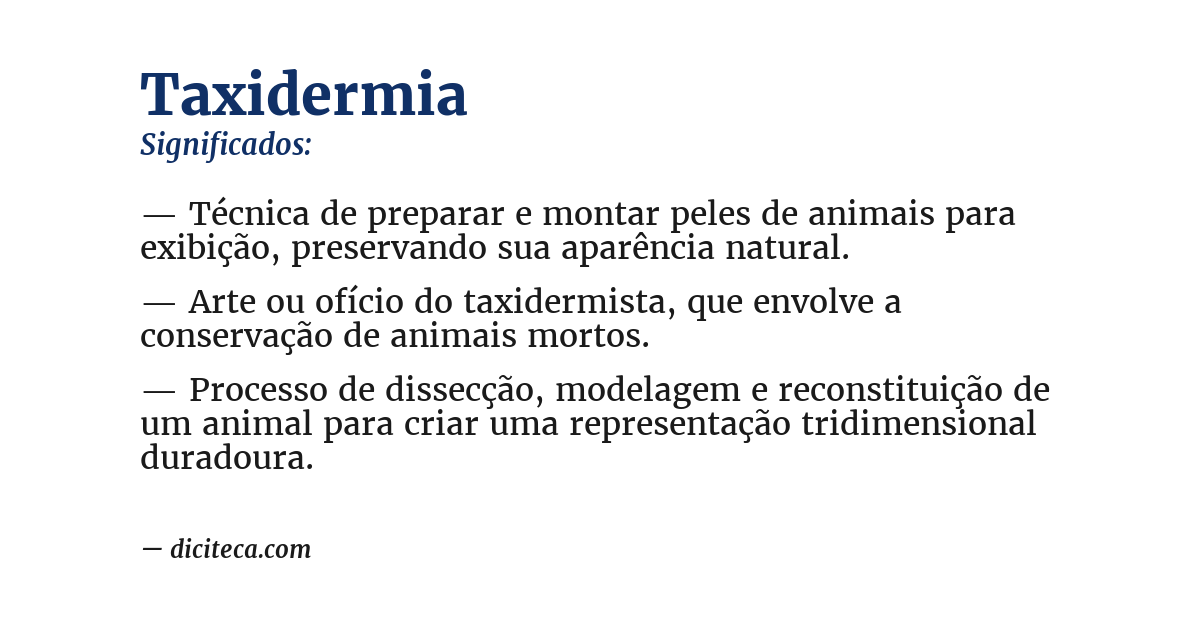 Significado de taxidermia