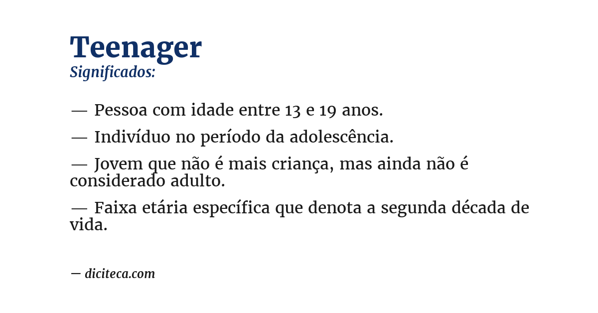 Significado de teenager