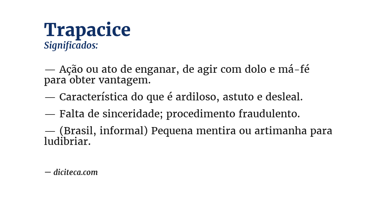 Significado de trapacice